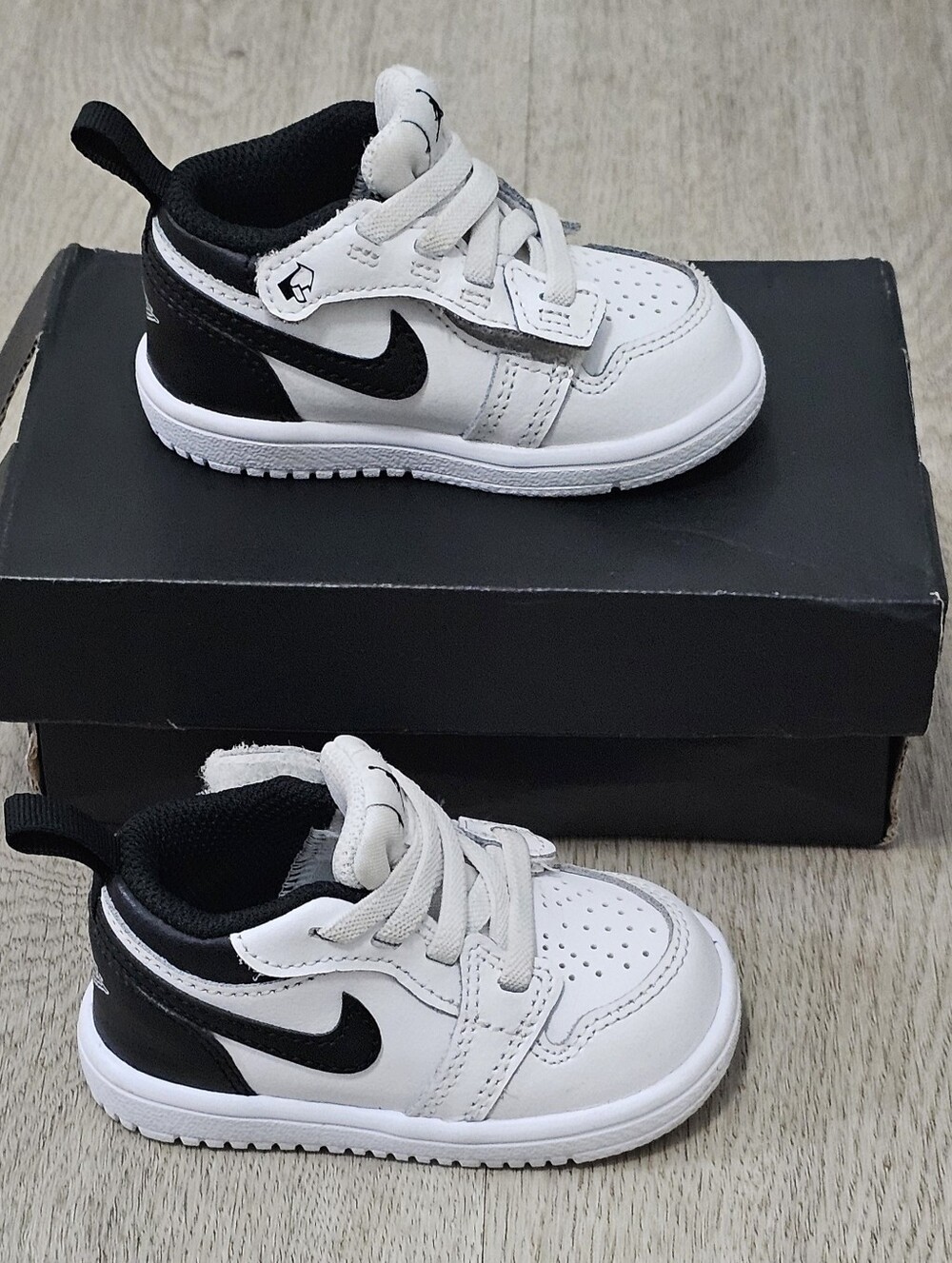 Jordan 1 Low Alt Toddler Shoes White Black Panda Sneakers Size 4C